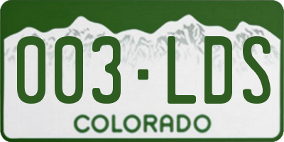 CO license plate 003LDS