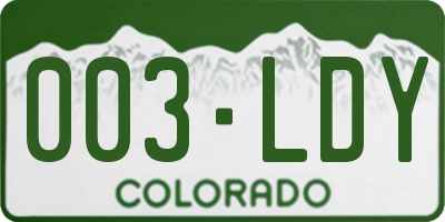 CO license plate 003LDY