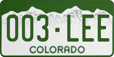 CO license plate 003LEE