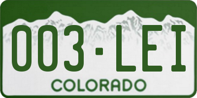 CO license plate 003LEI