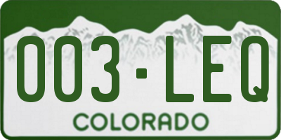 CO license plate 003LEQ