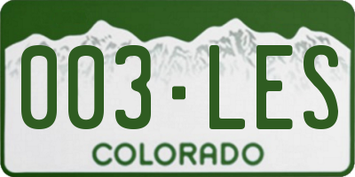 CO license plate 003LES