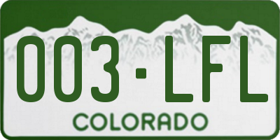 CO license plate 003LFL