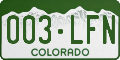 CO license plate 003LFN