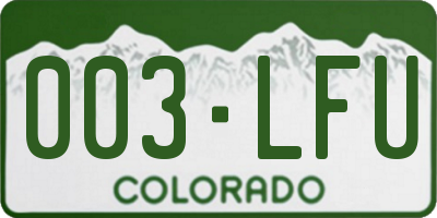 CO license plate 003LFU