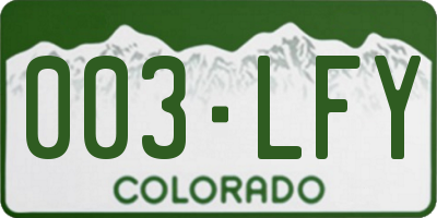 CO license plate 003LFY