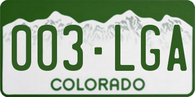 CO license plate 003LGA