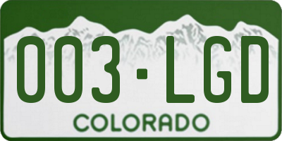 CO license plate 003LGD