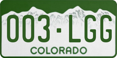 CO license plate 003LGG