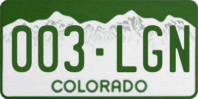 CO license plate 003LGN