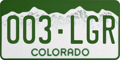 CO license plate 003LGR