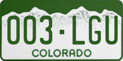 CO license plate 003LGU