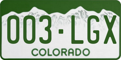 CO license plate 003LGX