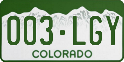 CO license plate 003LGY