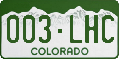 CO license plate 003LHC