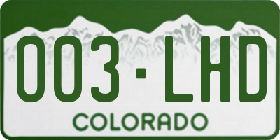 CO license plate 003LHD
