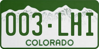 CO license plate 003LHI