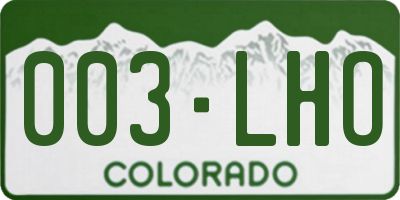 CO license plate 003LHO