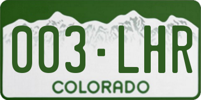 CO license plate 003LHR