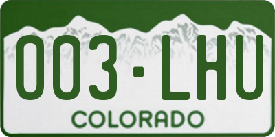 CO license plate 003LHU