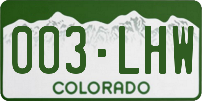 CO license plate 003LHW