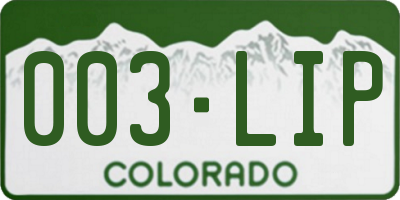 CO license plate 003LIP