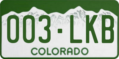 CO license plate 003LKB