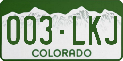 CO license plate 003LKJ