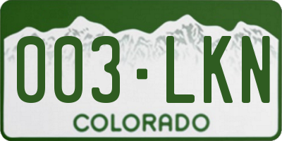 CO license plate 003LKN