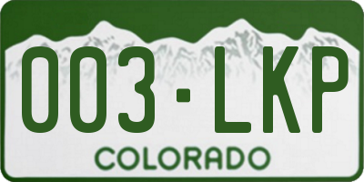 CO license plate 003LKP