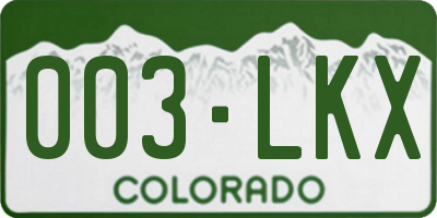CO license plate 003LKX