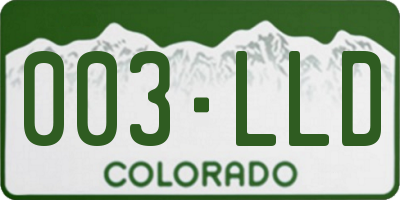 CO license plate 003LLD