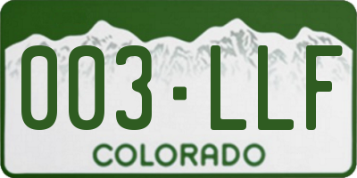 CO license plate 003LLF