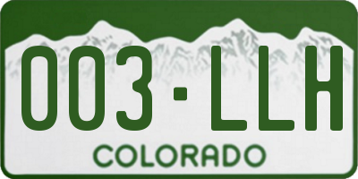 CO license plate 003LLH