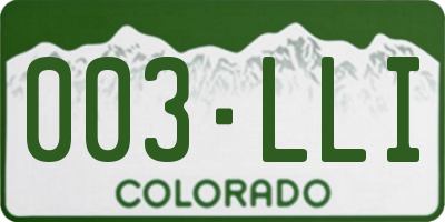 CO license plate 003LLI