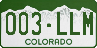 CO license plate 003LLM