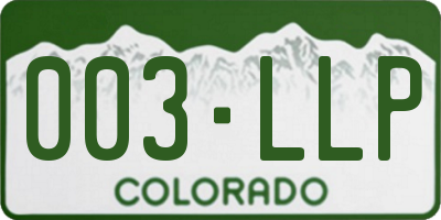 CO license plate 003LLP