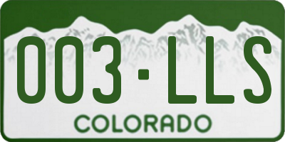 CO license plate 003LLS