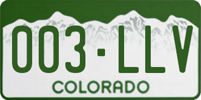 CO license plate 003LLV