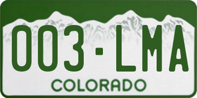 CO license plate 003LMA