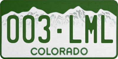 CO license plate 003LML