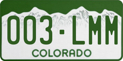 CO license plate 003LMM