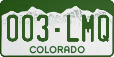 CO license plate 003LMQ