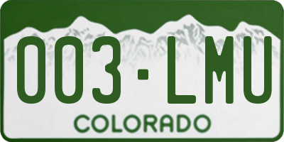 CO license plate 003LMU