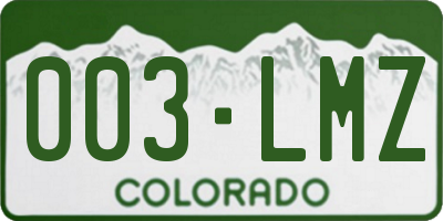 CO license plate 003LMZ