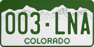 CO license plate 003LNA