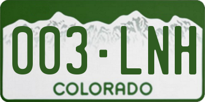 CO license plate 003LNH