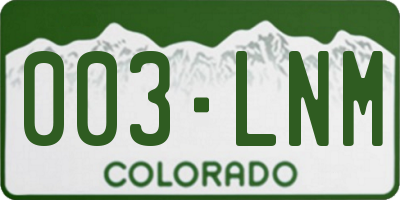 CO license plate 003LNM