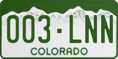 CO license plate 003LNN