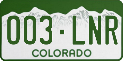 CO license plate 003LNR